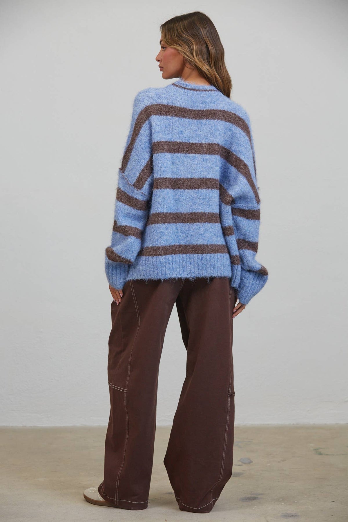 Boyfriend Stripe Sweater🩵