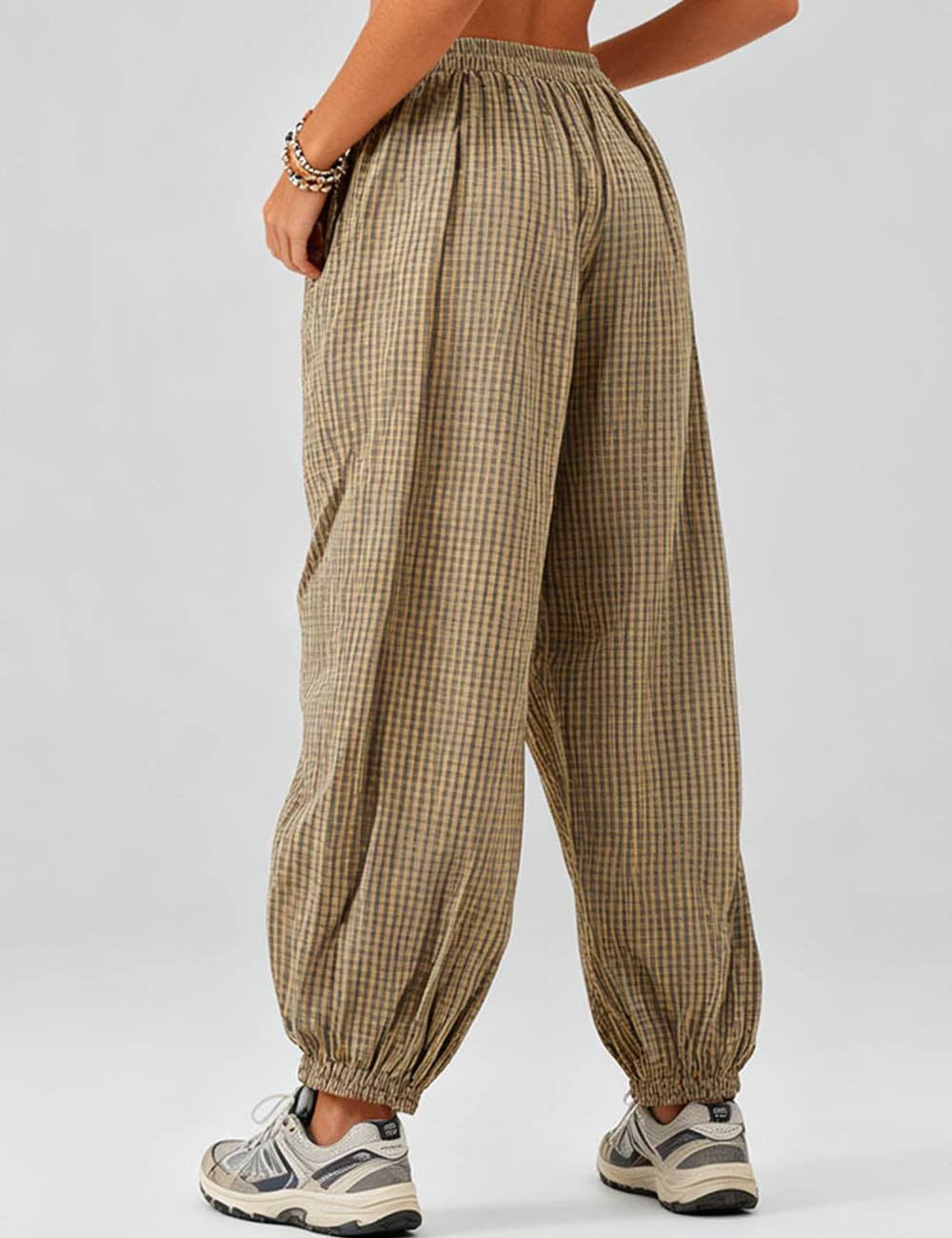 Checked Drawstring Pants🤎