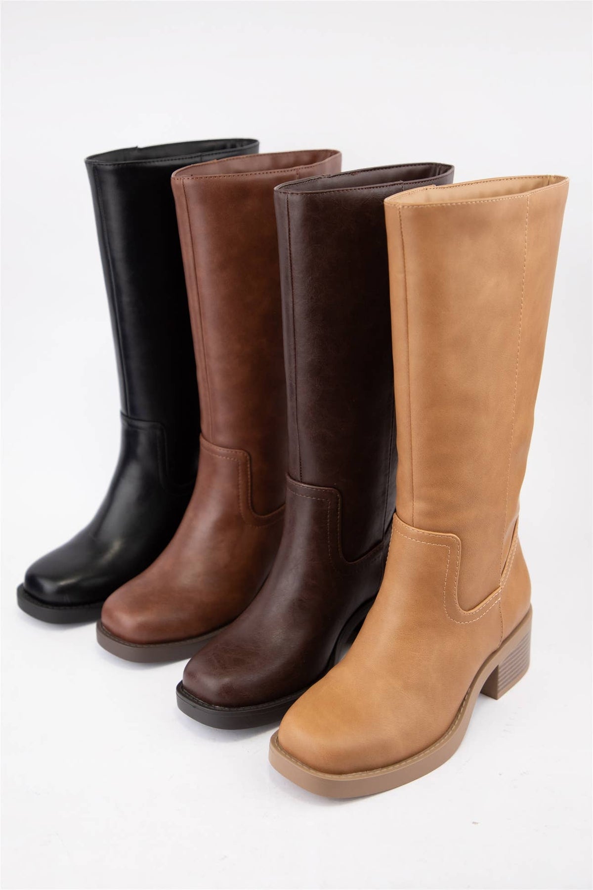 Camel Boots Low Block Heel🤎