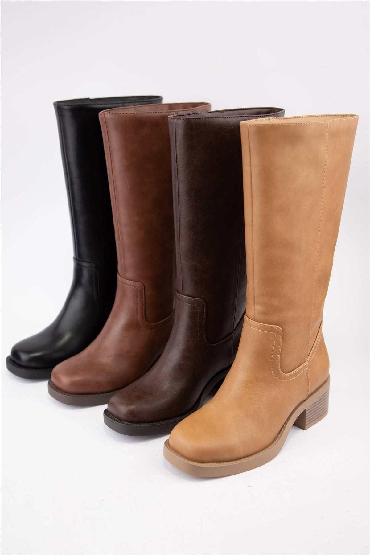 Camel Boots Low Block Heel🤎