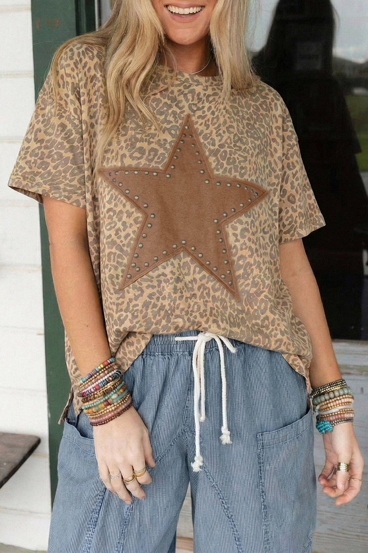Leopard Star Patch T-Shirt🐆✨
