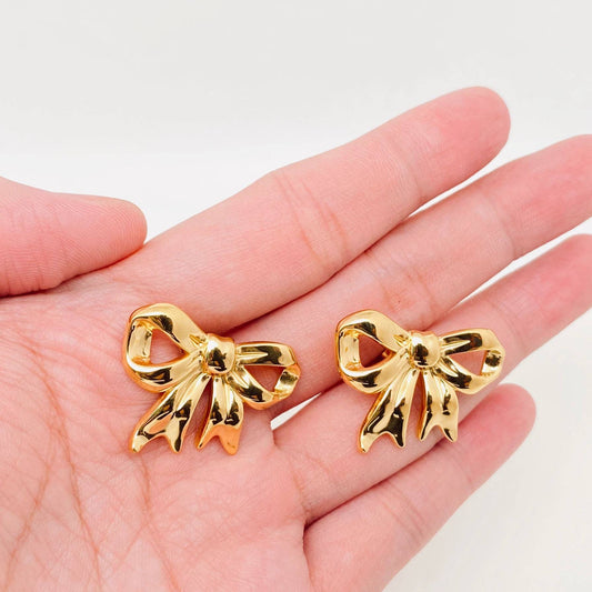 💫 Sweet Bow Gold Earrings