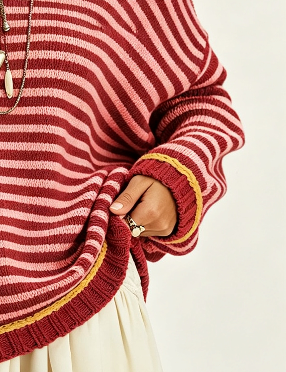 Striped Color Block Knit Sweater❤️
